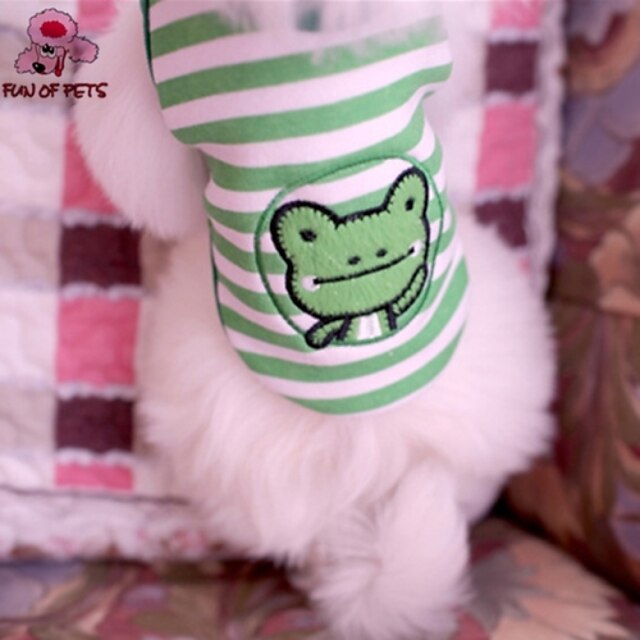  Γάτα Σκύλος Φανέλα Ρούχα κουταβιών Ριγέ Κινούμενα σχέδια Στολές Ηρώων Γάμος Ρούχα για σκύλους Ρούχα κουταβιών Στολές για σκύλους Πράσινο Στολές για κορίτσι και αγόρι σκυλί Βαμβάκι XS Τ M