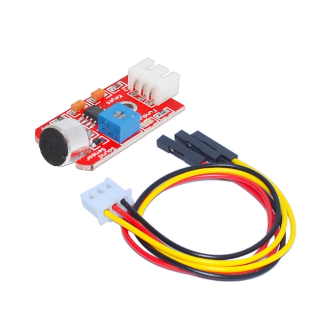  Sound Sensor (Red) 1 Hole White Terminal With 3Pin DuPont Wire