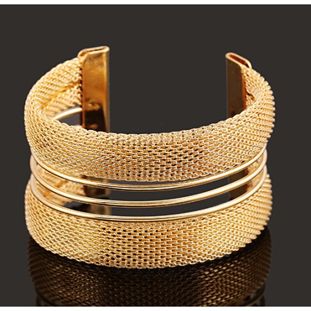  Cuff Bracelet Vintage Party Work Casual Adjustable Gold Plated Bracelet Jewelry Screen Color For