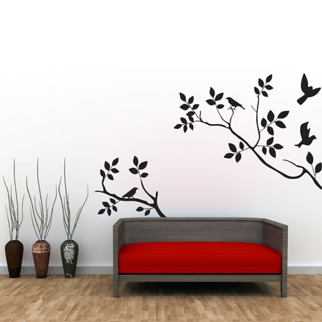  vägg dekaler vägg dekaler stil fåglar på träd pvc väggdekorationer