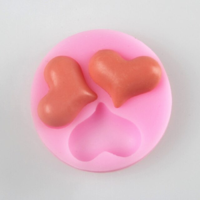  tre kjærlighet formet fondant kake sjokolade silikon mold, dekorasjon verktøy bakeware