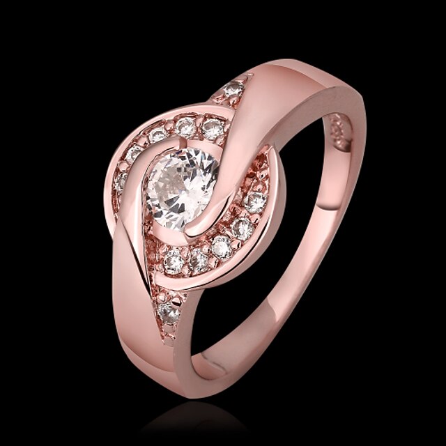  Women's Band Ring - Silver Plated Fashion Jewelry Rose / Golden For Party Daily Casual 7 / 8 / Crystal