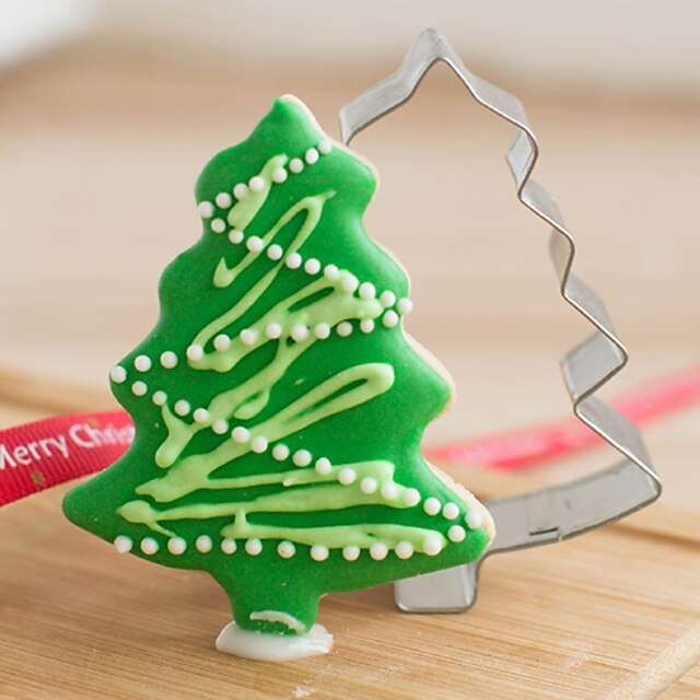  Christmas Pine Tree Cookie Cutters Fruit Cut Molds Stainless Steel