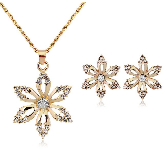  Women's Jewelry Set Earrings Jewelry Golden For Wedding Party Daily / Necklace / Rhinestone