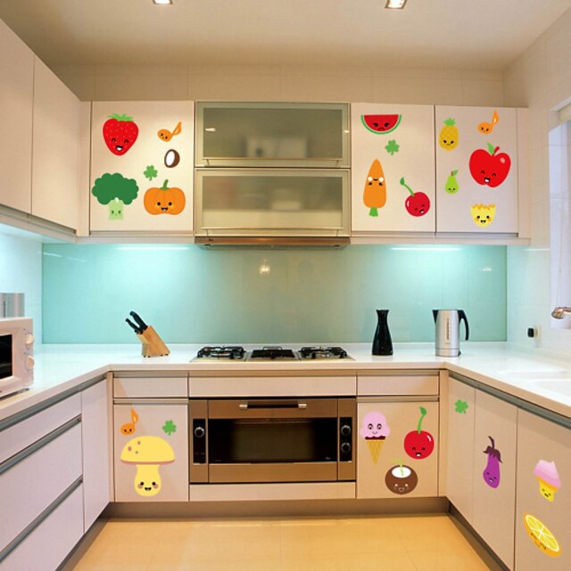  adesivos de parede do estilo decalques de parede de parede fruta cozinha decoração pvc adesivos
