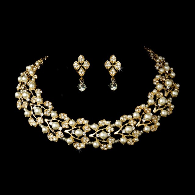  Women's Gold Clear Jewelry Set Gold Earrings Jewelry Gold For Wedding Party Special Occasion Anniversary Birthday Engagement / Gift