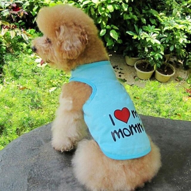  Cat Dog Shirt / T-Shirt Puppy Clothes Heart Letter & Number Cosplay Wedding Dog Clothes Puppy Clothes Dog Outfits Blue Pink Orange Costume for Girl and Boy Dog Cotton S M L XL XXL