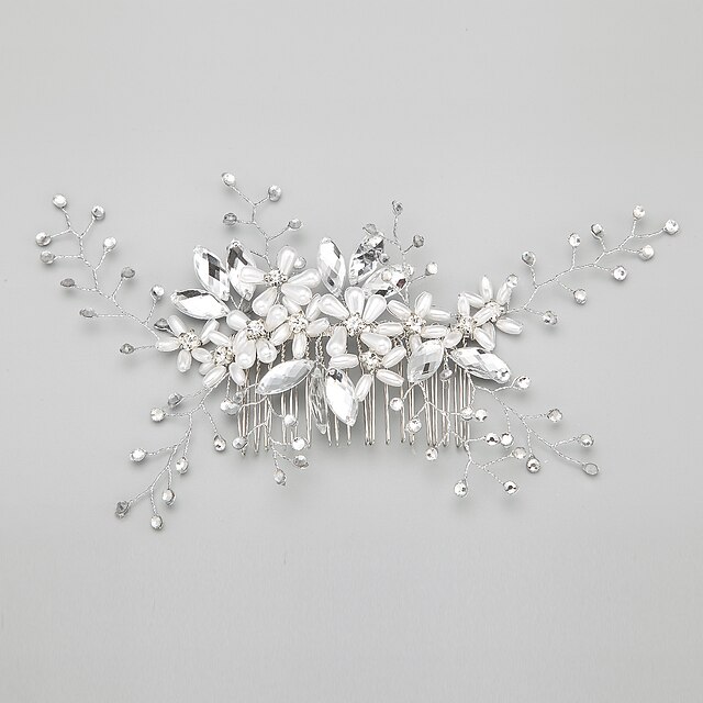  Imitation Pearl / Rhinestone / Alloy Hair Combs with 1 Wedding / Special Occasion Headpiece