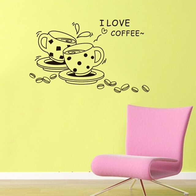  väggdekorationer väggdekaler stil jag gillar kaffe engelska ord& citerar pvc väggdekorationer