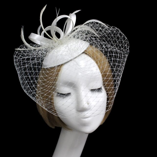  Net / Satin Fascinators / Birdcage Veils with 1 Wedding / Special Occasion Headpiece
