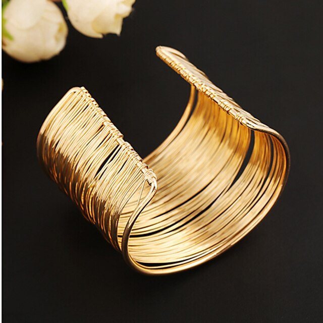  Cuff Bracelet Unique Design Party Work Casual Vintage Gold Plated Bracelet Jewelry Screen Color For Party Gift Valentine