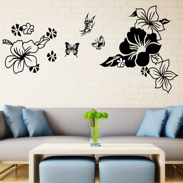  Animais Romance Floral 3D Desenho Animado Adesivos de Parede Autocolantes de Aviões para Parede Autocolantes de Parede Decorativos, Vinil