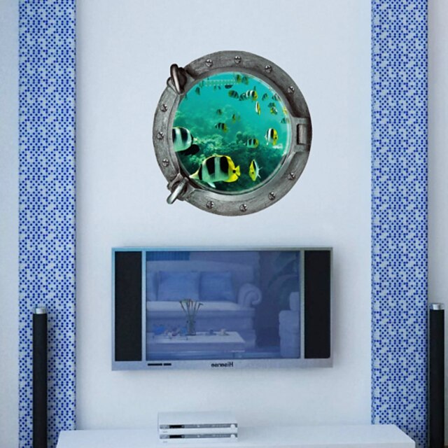  Wall Decal Αυτοκόλλητα Ψυγείου - 3D Αυτοκόλλητα Τοίχου Τοπίο Ζώα Ρομάντζο Μόδα 3D Κινούμενα σχέδια Αφαιρούμενο Πλένεται
