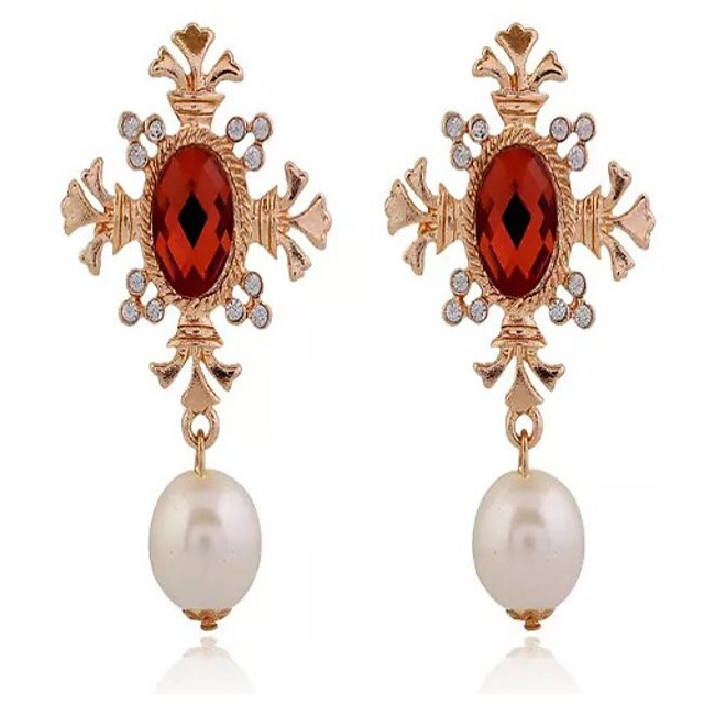  Femme Zircon Boucle d'Oreille Pendantes Dangling Dangle Mode Perle Imitation de perle Zirconium Des boucles d'oreilles Bijoux Écran couleur Pour