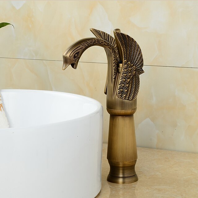  Badrum Tvättställ Kran - FaucetSet Antik koppar Centerset Ett hål / Singel Handtag Ett hålBath Taps