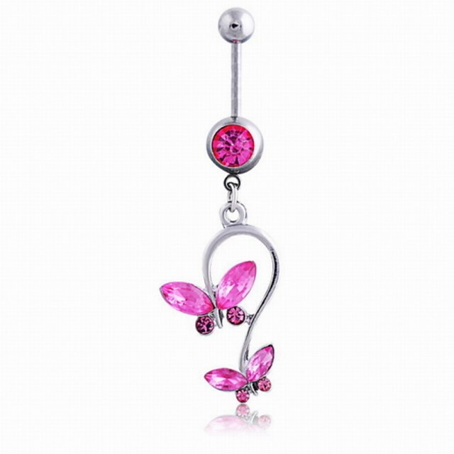  Women's Body Jewelry Navel Ring / Belly Piercing Crystal Pink / Green / Blue Fashion Crystal Costume Jewelry For Daily / Casual Summer