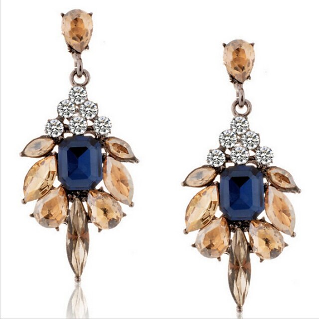 Women's Crystal Dangling Dangle Drop Earrings Imitation Diamond Earrings Drop Luxury European Fashion Jewelry Screen Color For