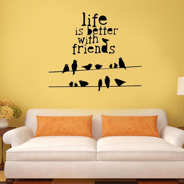  Wall Stickers Wall Decals Style Friend English Words & Quotes PVC Wall Stickers