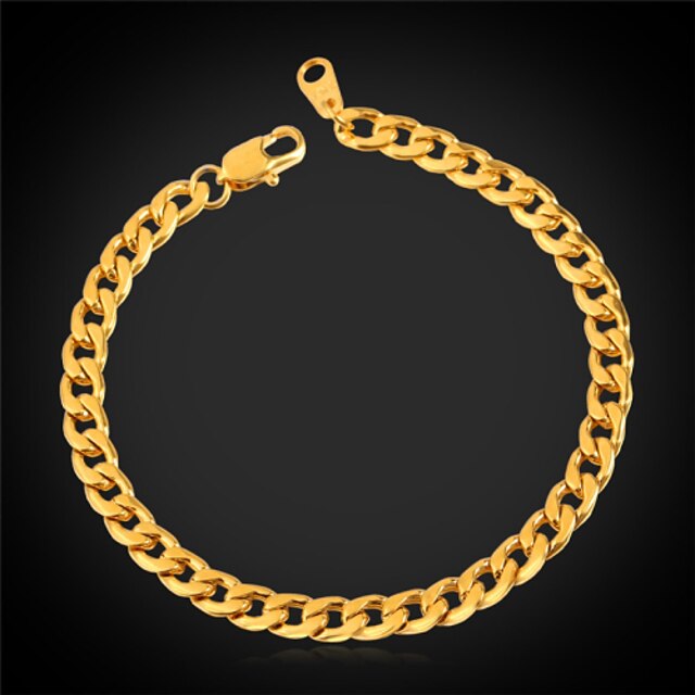 Dámské Řetězové & Ploché Náramky Náramek Řetěz oblouku dámy Módní Dubaj Nerez Náramek šperky Pro Svatební Párty Zvláštní příležitosti Narozeniny Dar Ležérní / Pozlacené