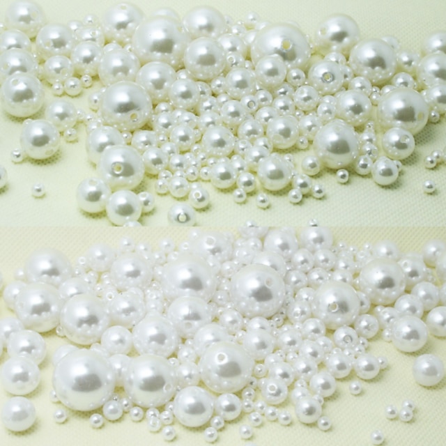  Bijoux bricolage pcs Lots de Perles kits de perles Acrylique Blanc Ivoire Forme Ronde Perle cm DIY Colliers Tendance Bracelet