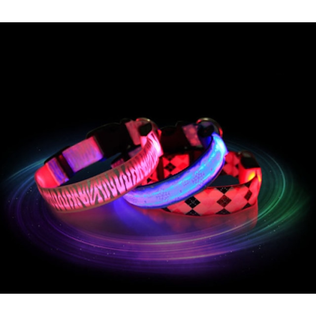  Cica Kutya Gallérok Kigyullad a gallér Vízálló LED fények Műanyag Kis kutya Piros Rózsaszín