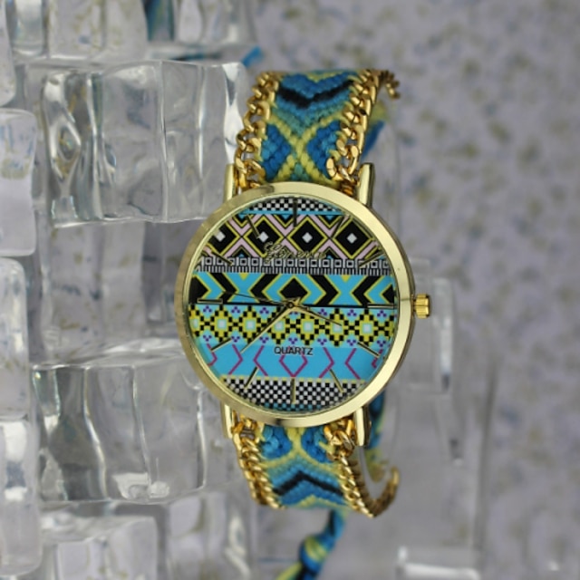  Damen Modeuhr Quartz Armbanduhren für den Alltag Legierung Band Blume Retro Böhmische Gold