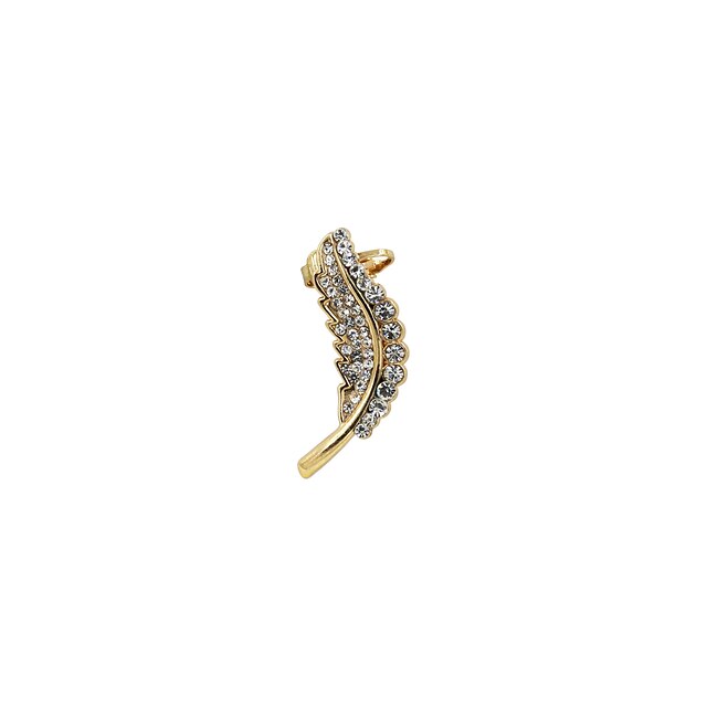  Women's Ear Cuff Leaf Luxury Rhinestone Imitation Diamond Earrings Jewelry For Wedding Party Daily Casual Sports