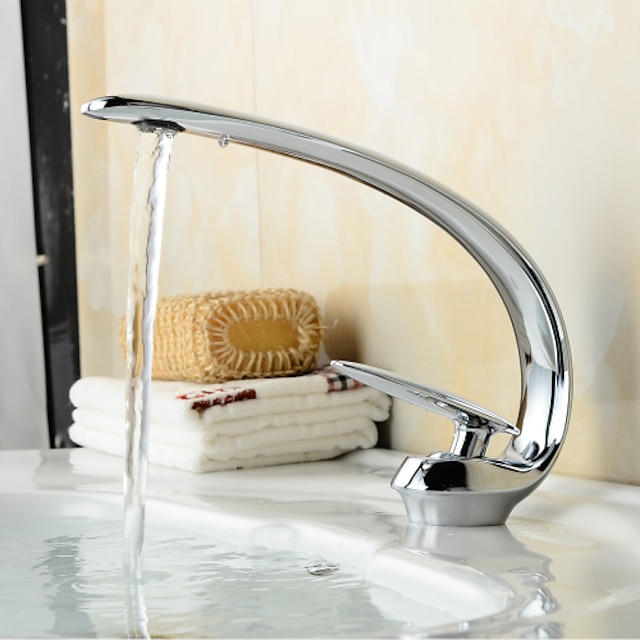  håndvask vandhane - vandhanesæt krom centersæt et hul / enkelt håndtag et hulbad vandhaner