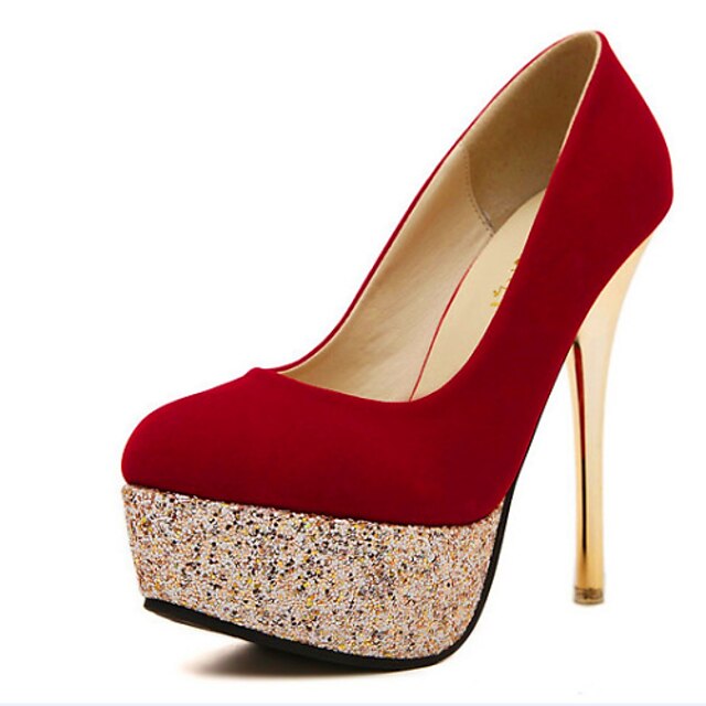  Women's Shoes  Stiletto Heel Heels Pumps/Heels Casual Black/Red