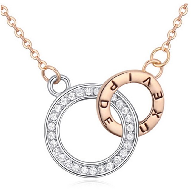  Clear Alloy Rose Gold Necklace Jewelry For Party Anniversary Birthday Gift Causal Daily