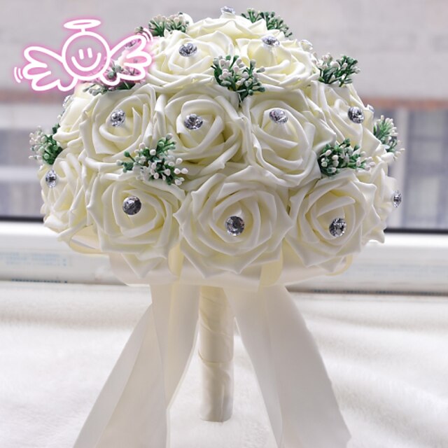  Wedding Flowers Bouquets Wedding Bead / Polyester / Foam 11.42
