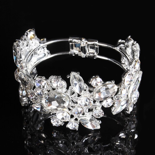  Women's Tennis Bracelet Bridal Rhinestone Bracelet Jewelry Silver For Wedding Party Engagement / Silver Plated