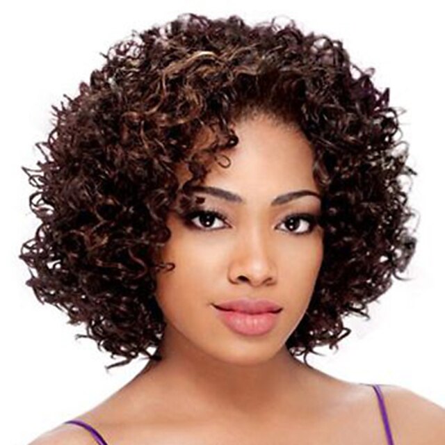  Ekte hår U-del Blonde Forside Parykk stil Brasiliansk hår Kinky Curly Parykk 130% Hair Tetthet Dame Kort Medium Lengde Lang Blondeparykker med menneskehår / Kinky Krøllet