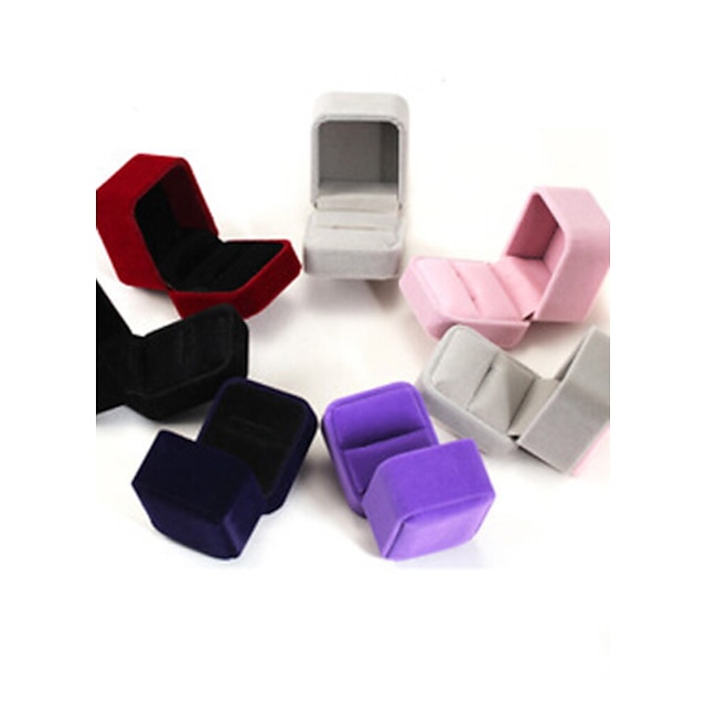  קופסא ריבוע עגיל / טבעת / קופסת תכשיטים - מודרני שחור, אדום, כחול 6 cm 5 cm 4 cm