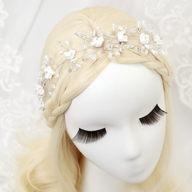 Women's Flower Girl's Rhinestone Alloy Imitation Pearl Headpiece-Wedding Special Occasion Headbands 1 Piece