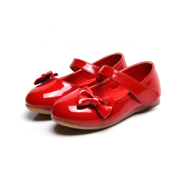  Para Meninas Sapatos Courino Primavera Verão Conforto Rasos Laço / Velcro para Branco / Vermelho / Rosa