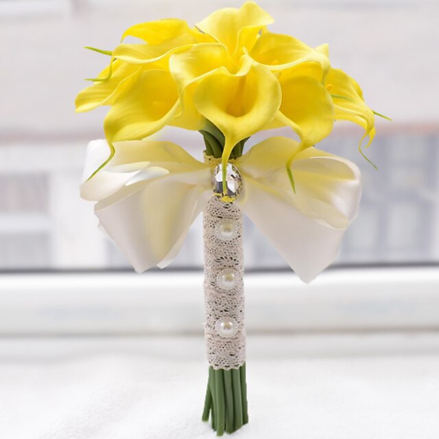  Wedding Flowers Bouquets Wedding Bead / Polyester / Foam 11.8