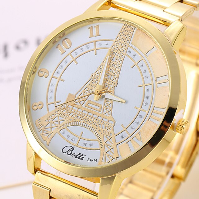  女性は金の時計の女性のファッションの合金エッフェル塔クォーツ時計