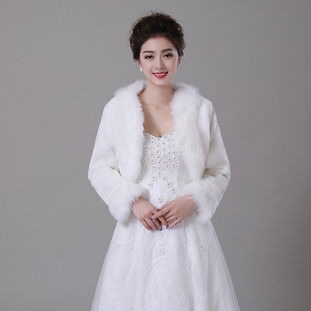  Coats / Jackets Faux Fur Wedding Fur Wraps / Fur Coats With Smooth / Fur