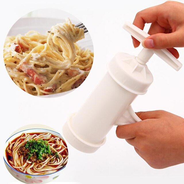  plastikowy cylinder ręczny makaron maszyna do produkcji spaghetti z 2 formami