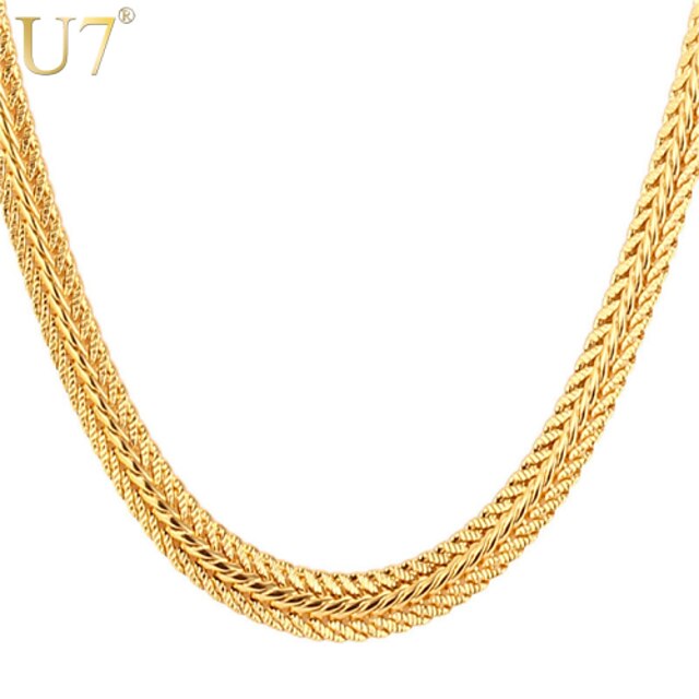  Men's Necklace Foxtail chain Dookie Chain Ladies Work Casual Fashion Rose Gold Platinum Plated Gold Plated Rose Gold Gold Silver Necklace Jewelry For Daily