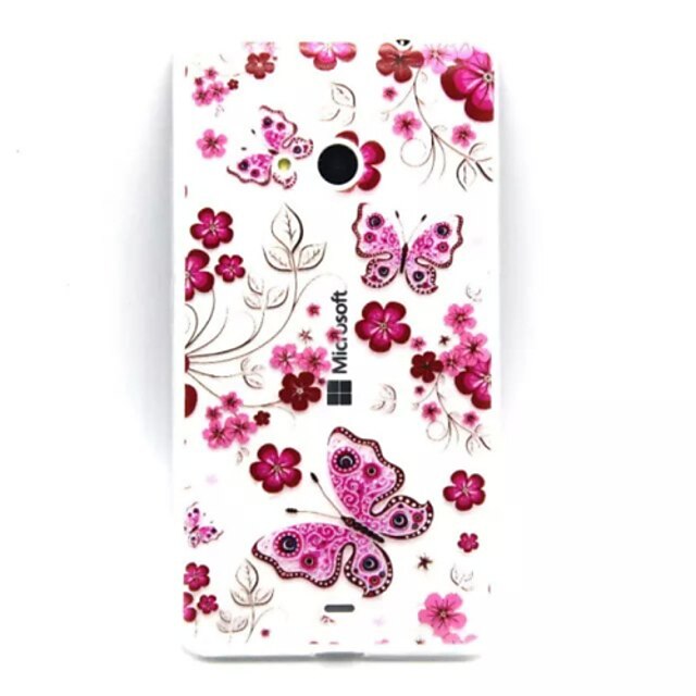  For Nokia Case Case Cover Transparent Embossed Back Cover Case Butterfly Soft TPU for Nokia Nokia Lumia 535 Nokia Lumia 435