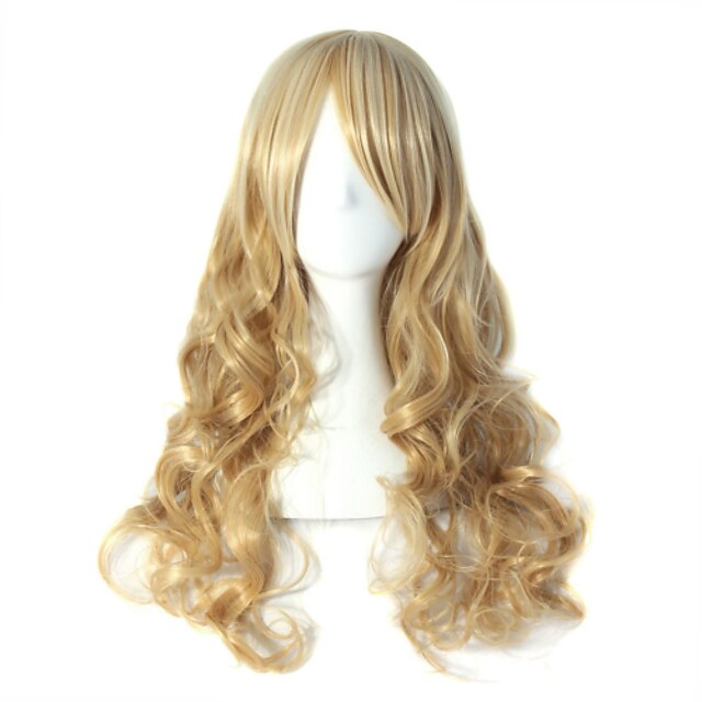  Synthetic Wig Wavy Wavy Wig Blonde Long Blonde Synthetic Hair Women's Blonde