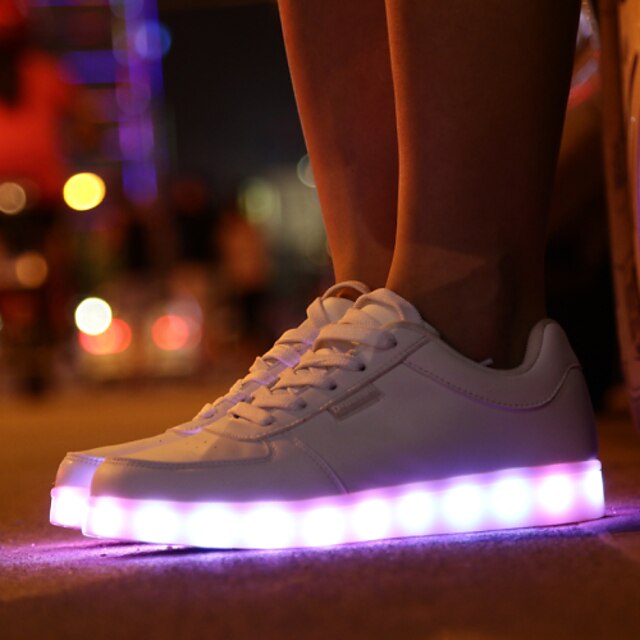  Men's LED Shoes Faux Leather Winter Light Up Shoes White / Black / Athletic / Lace-up
