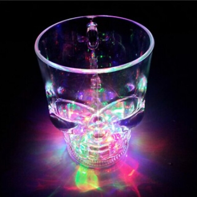  wysokiej jakości kolorowe lampy indukcyjne kreatywny czaszki szklanki wody (400 ml losowy kolor)