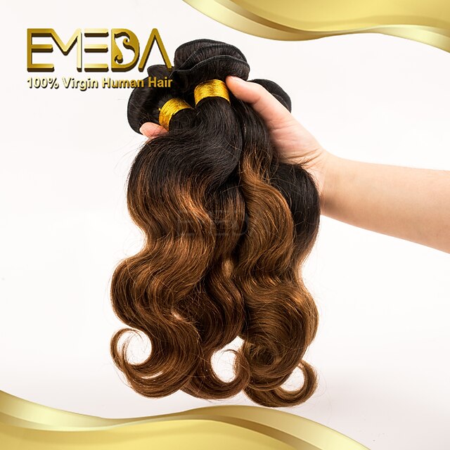  3 Bundles Brazilian Hair Body Wave 8A Human Hair Natural Color Hair Weaves / Hair Bulk Human Hair Weaves Human Hair Extensions