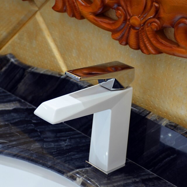  Ванная раковина кран - Standard Окрашенные отделки Разбросанная Одно отверстие / Одной ручкой одно отверстиеBath Taps