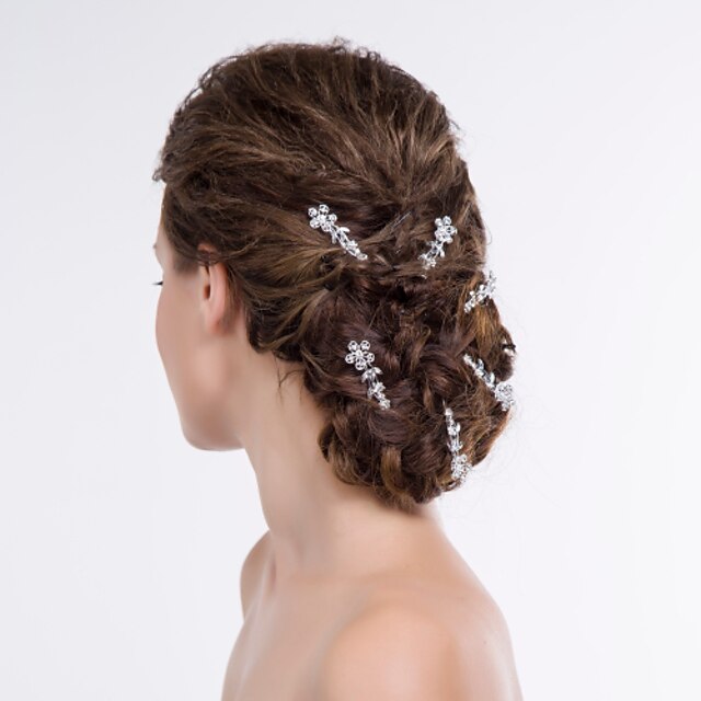  Flowers Women Alloy Hair Pin With Rhinestone Wedding/Party Headpiece