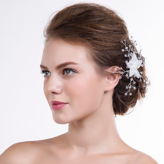  Organza Flowers Headpiece Wedding Party Elegant Feminine Style