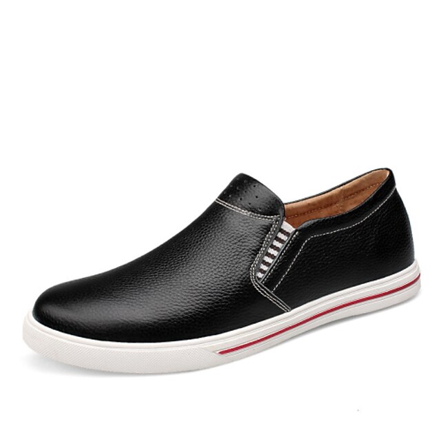  Homme Chaussures Cuir Printemps / Eté / Automne Confort Mocassins et Chaussons+D6148 Blanc / Noir